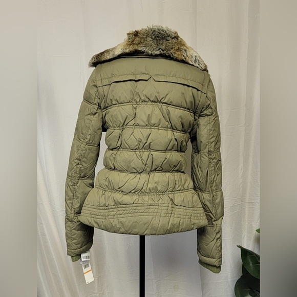 Laundry by Design Green Cactus Faux Fur Quilted Puffer Winter Coat Women’s. NWT - Picture 8 of 8